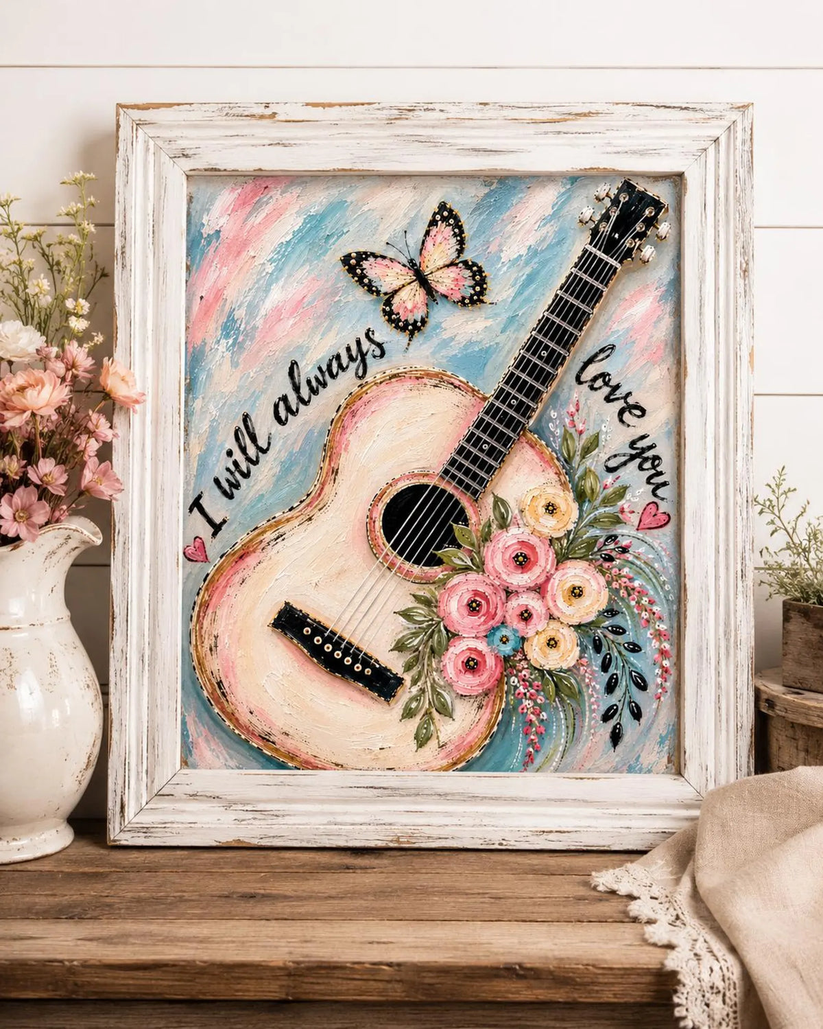 I Will Always Love You 11x14 Paint Kit | Pre-Printed Canvas Acrylic Painting Kit